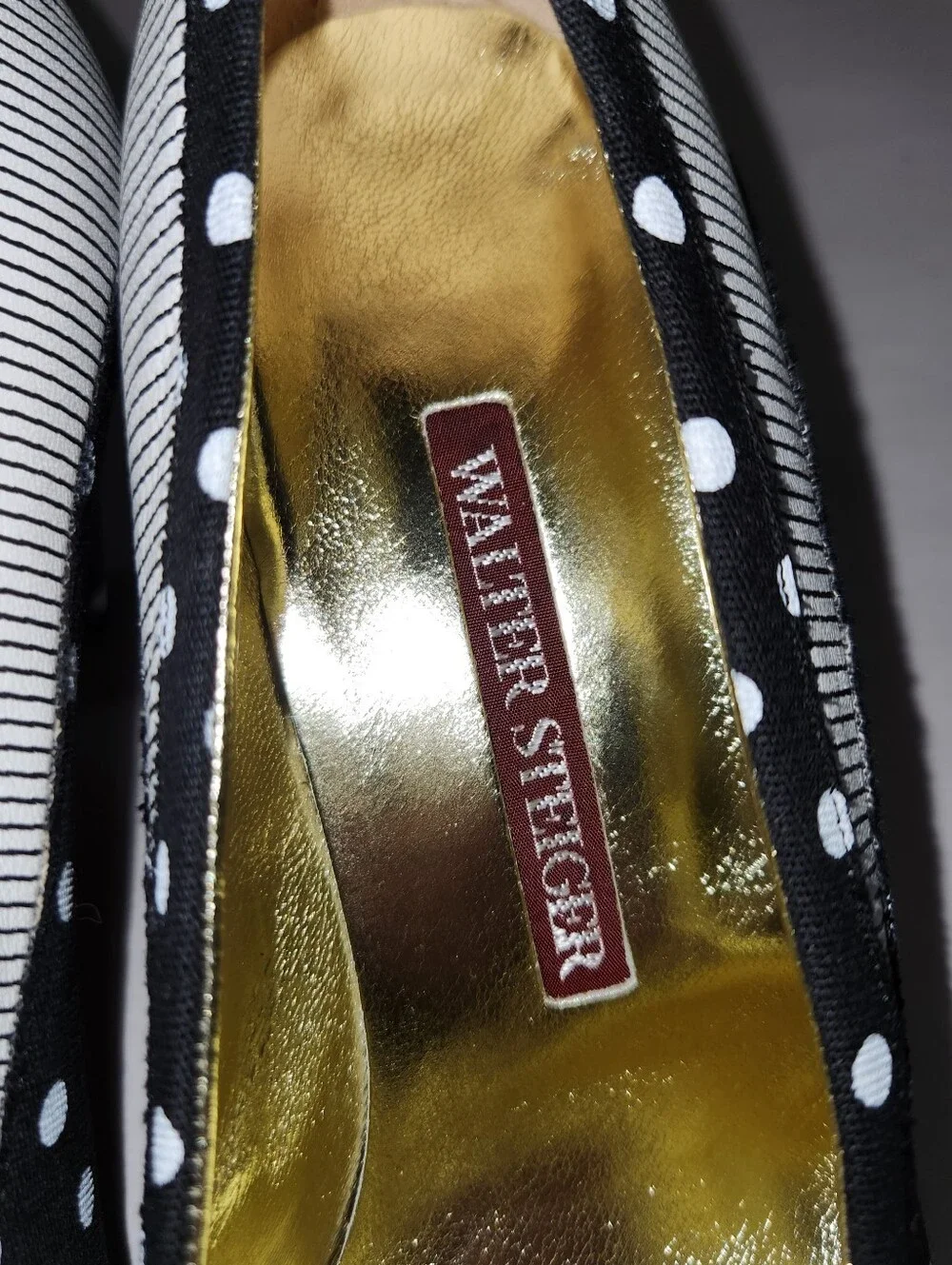 Walter Steiger Polka Dot Striped Heels